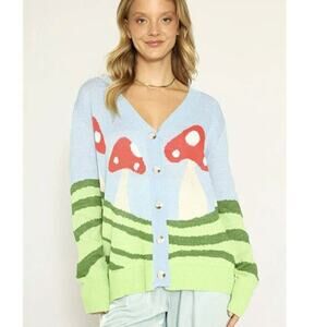 Miss Sparkling Mushroom Field Cardigan M